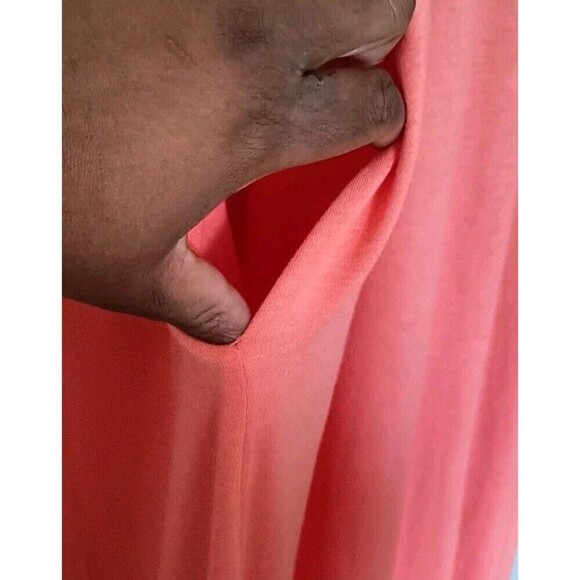 Zenana Premium Maxi Sundress Size 1X Orange Adjustable Straps V Neck Pockets - Picture 5 of 6